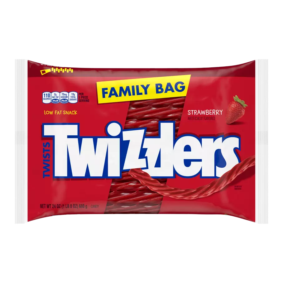 TWIZZLERS Twists Strawberry Flavored Candy, 24 oz bag - Front of Package