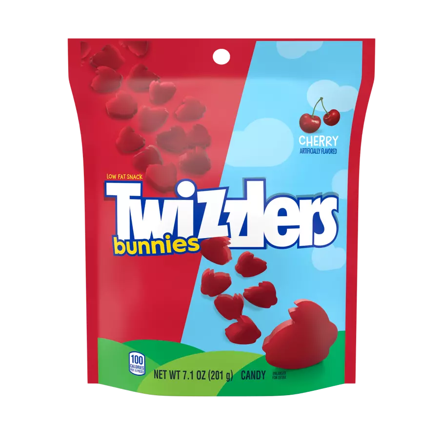 TWIZZLERS Easter Bunnies Cherry Candy, 7.1 oz bag - Front of Package