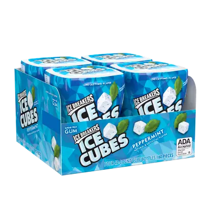 Ice Breakers, Ice Cubes, Mint Crystal Gum, 3.24 Oz, 4 Ct 