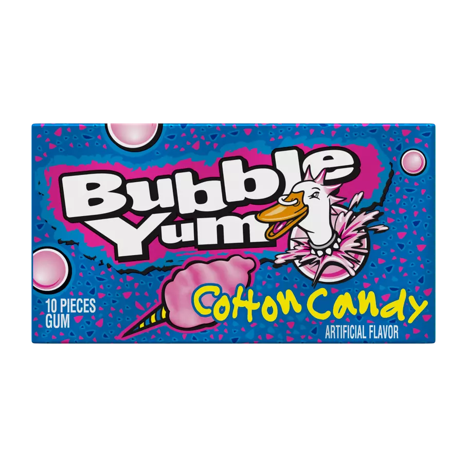 BUBBLE YUM Cotton Candy Bubble Gum, 2.82 oz, 10 pieces - Front of Package