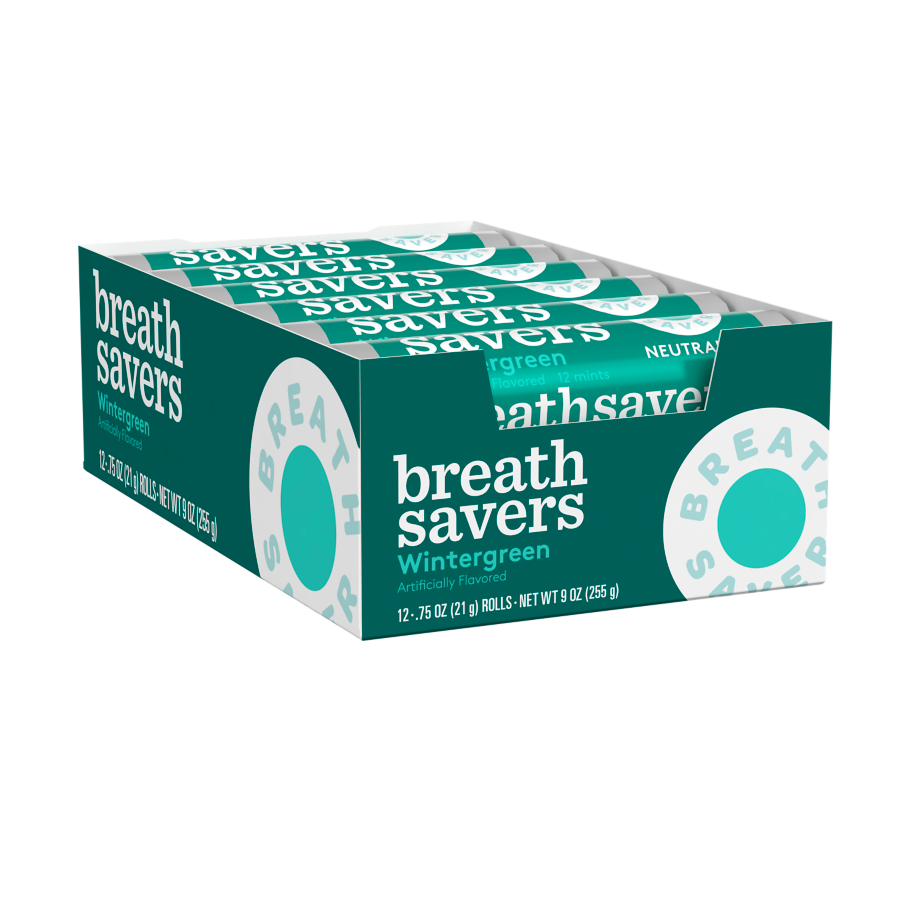 BREATH SAVERS Wintergreen Sugar Free Mints 9 oz box 12 pack