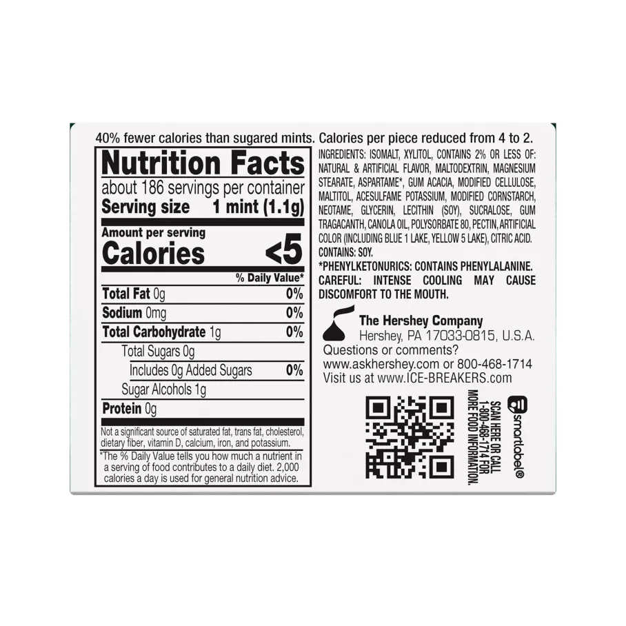 ICE BREAKERS FROST WINTERCOOL Sugar Free Mints, 7.2 oz box, 6 count