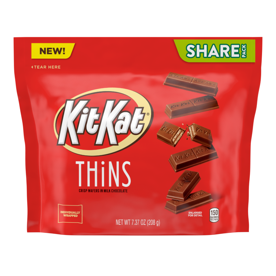 KIT KAT® THiNS Milk Chocolate Candy Bars, 7.37 oz pack - Front of Package