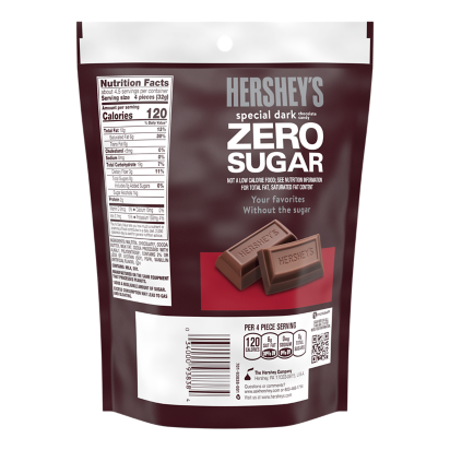 HERSHEY'S SPECIAL DARK Zero Sugar Chocolate Candy Bars, 5.1 ...