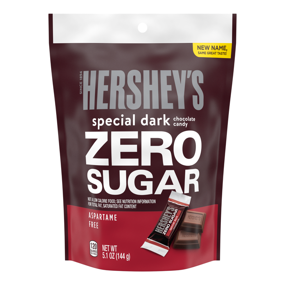 HERSHEY'S SPECIAL DARK Zero Sugar Chocolate Candy Bars, 5.1 oz bag