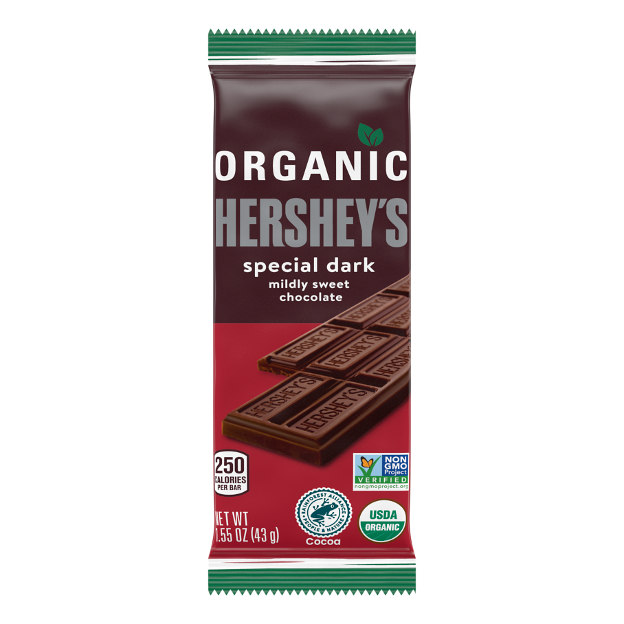 HERSHEY'S SPECIAL DARK Organic Chocolate Candy Bar, 1.55 oz - Front of Package