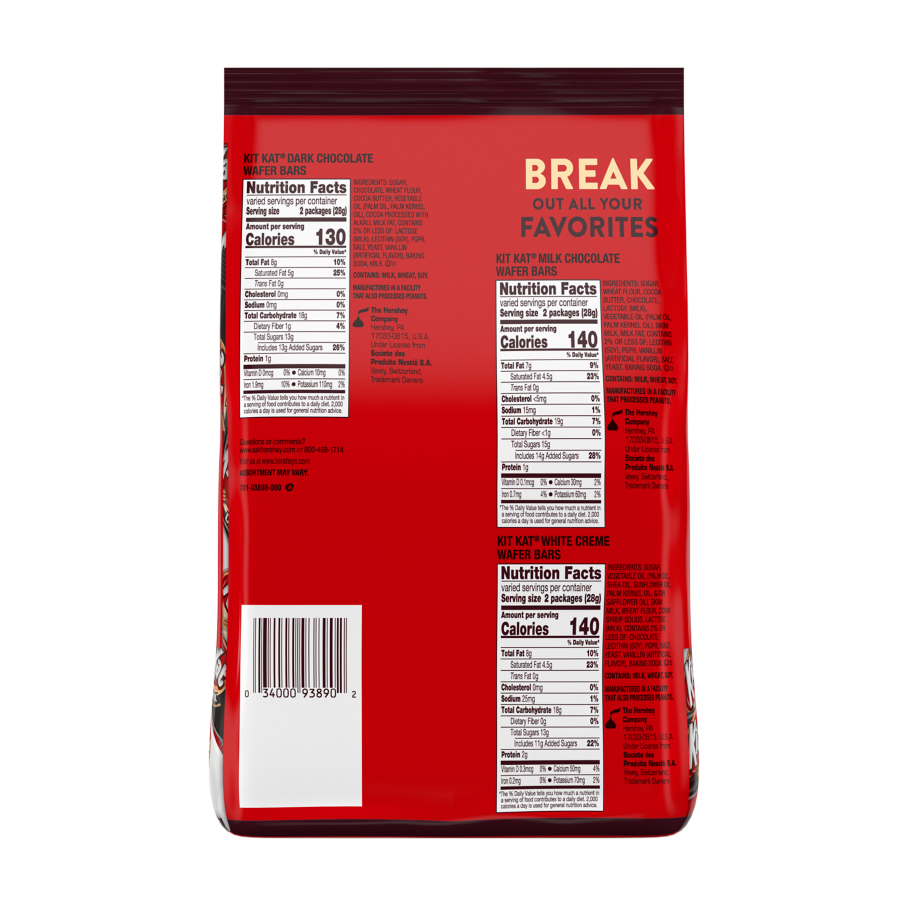 KIT KAT® Snack Size Assortment, 31.36 oz bag