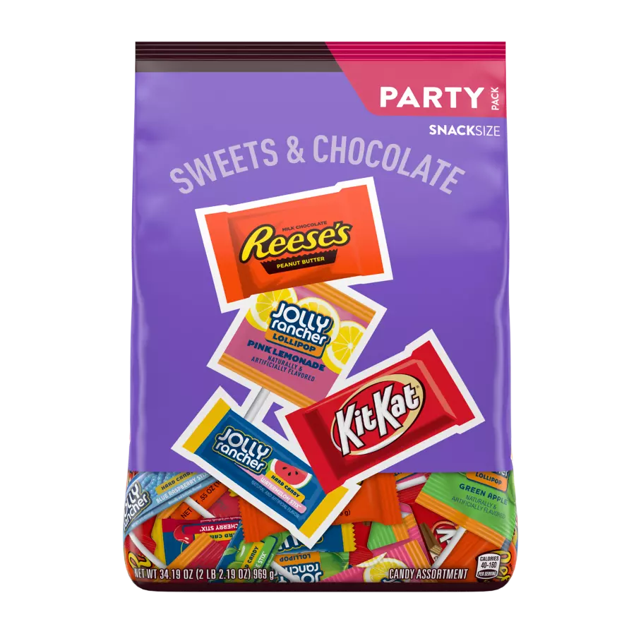 Hershey Sweets & Chocolate Snack Size Assortment, 34.19 oz bag - Front of Package