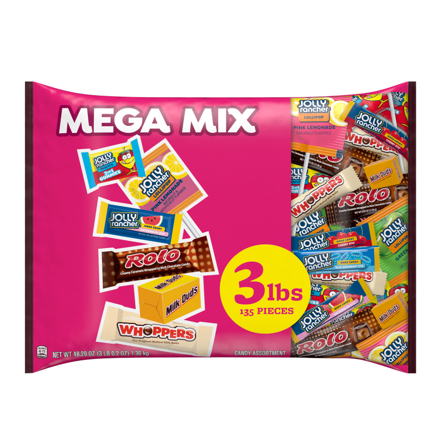 Hershey Mega Mix Snack Size Assortment, 48.29 oz bag, 135 pieces - Front of Package