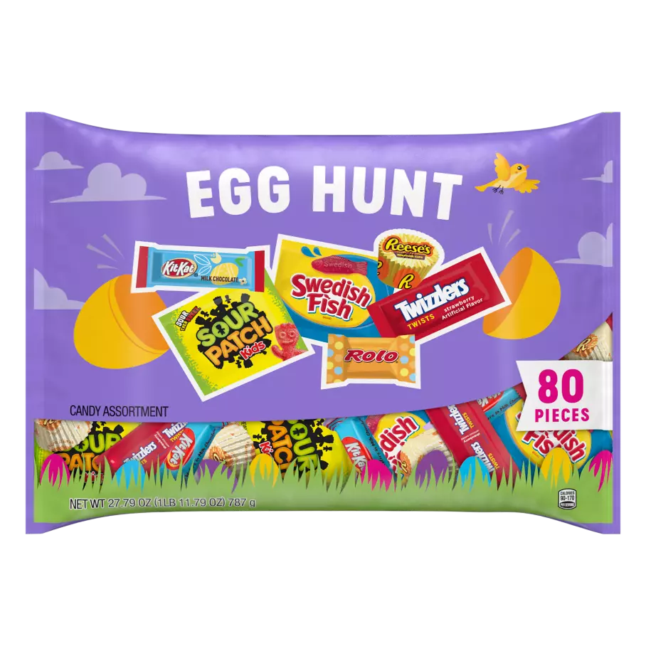 Hershey Easter Egg Hunt Assortment, 27.79 oz bag, 80 pieces - Front of Package
