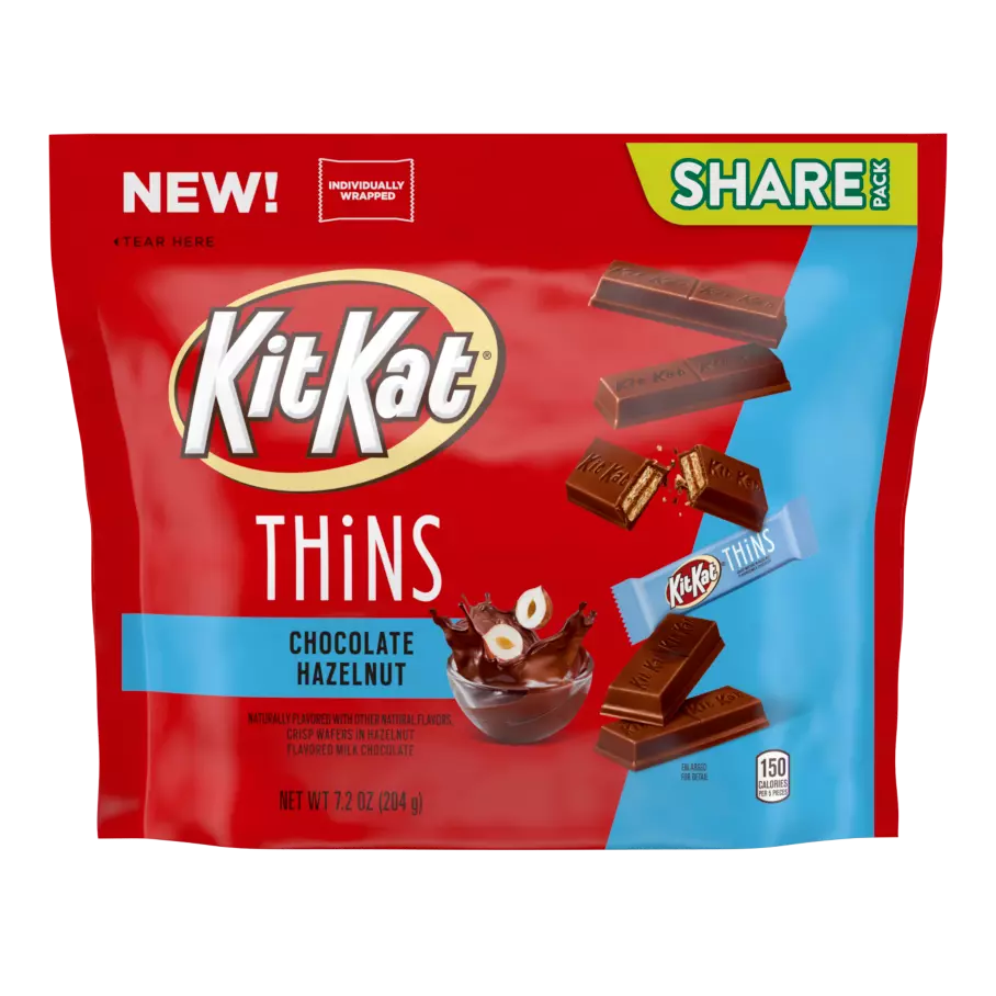 KIT KAT® THiNS Chocolate Hazelnut Candy, 7.2 oz bag