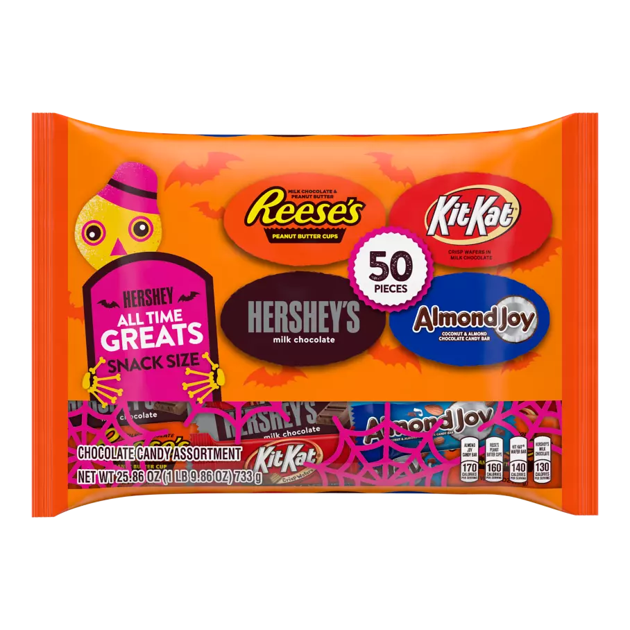 Hershey All Time Greats Snack Size Assortment, 25.86 oz bag, 50 pieces - Front of Package