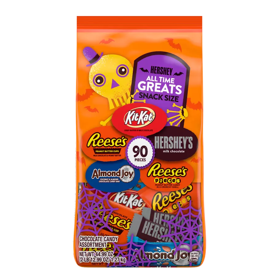 Hershey All Time Greats Snack Size Assortment, 44.99 oz bag, 90 pieces - Front of Package