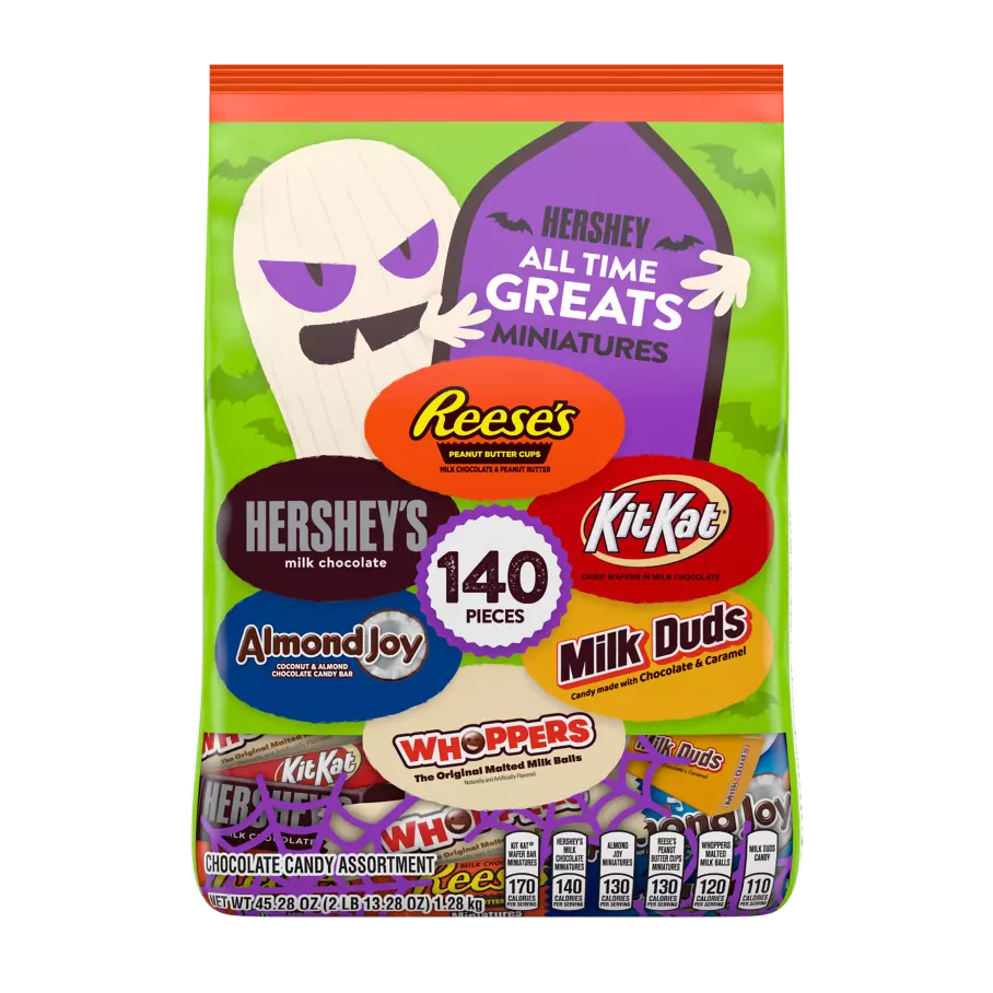 Hershey All Time Greats Miniatures Assortment, 45.28 oz bag, 140 pieces - Front of Package