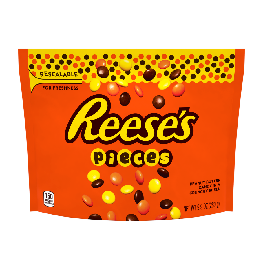 REESE'S PIECES Peanut Butter Candy, 9.9 oz bag - Front of Package