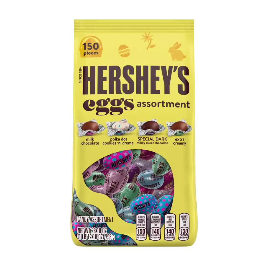 HERSHEY'S Easter Eggs Assortment, 28.18 oz bag, 150 pieces - Front of Package