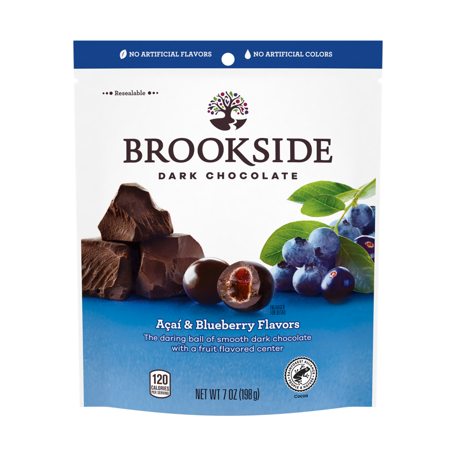 BROOKSIDE Dark Chocolate Açai and Blueberry Candy, 7 oz bag - Front of Package