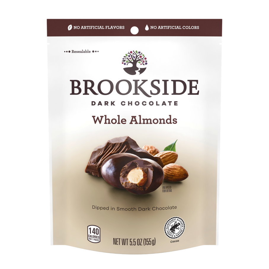 BROOKSIDE Whole Almonds in Dark Chocolate Candy, 5.5 oz bag - Front of Package