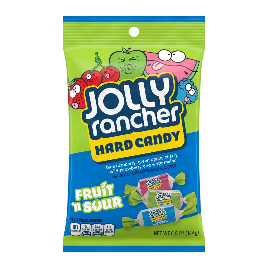 JOLLY RANCHER Fruit 'N Sour Hard Candy, 6.5 oz bag - Front of Package
