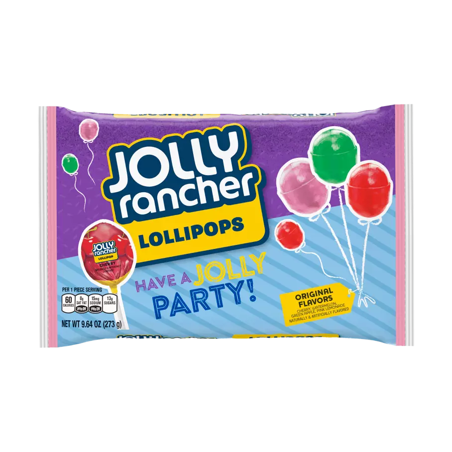JOLLY RANCHER Original Flavors Lollipops, 9.64 oz bag - Front of Package