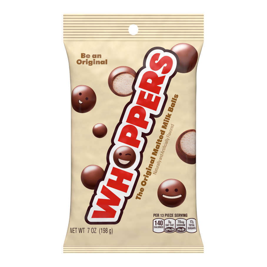 WHOPPERS Malted Milk Balls, 7 oz bag - Front of Package