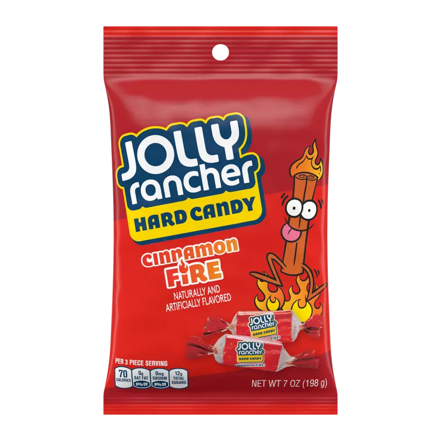 JOLLY RANCHER Cinnamon Fire Hard Candy, 7 oz bag - Front of Package