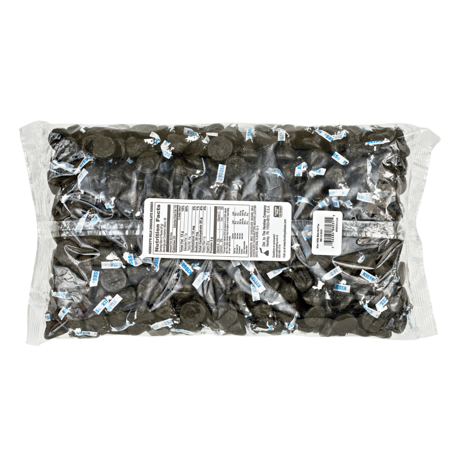 HERSHEY'S KISSES Black Foil Milk Chocolate Candy, 66.7 oz bag - Back of Package