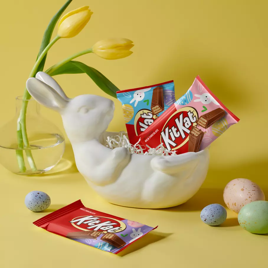 KIT KAT® Easter Candy Bars inside bunny bowl