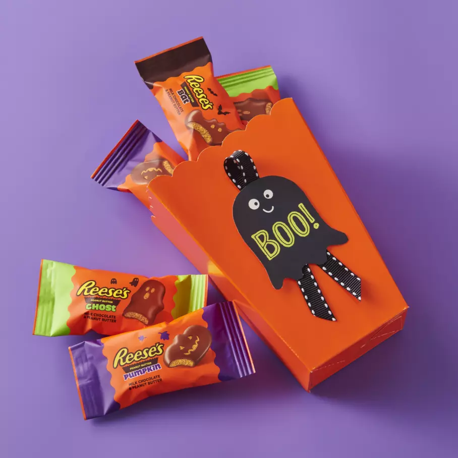 REESE'S Halloween Assorted Shapes inside ghost bag