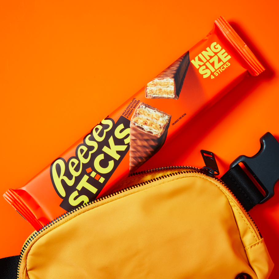 REESE'S STICKS Candy Bar inside backpack