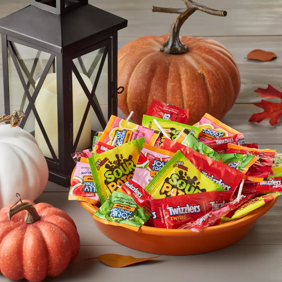 Assorted Hershey Candies inside bowl on porch