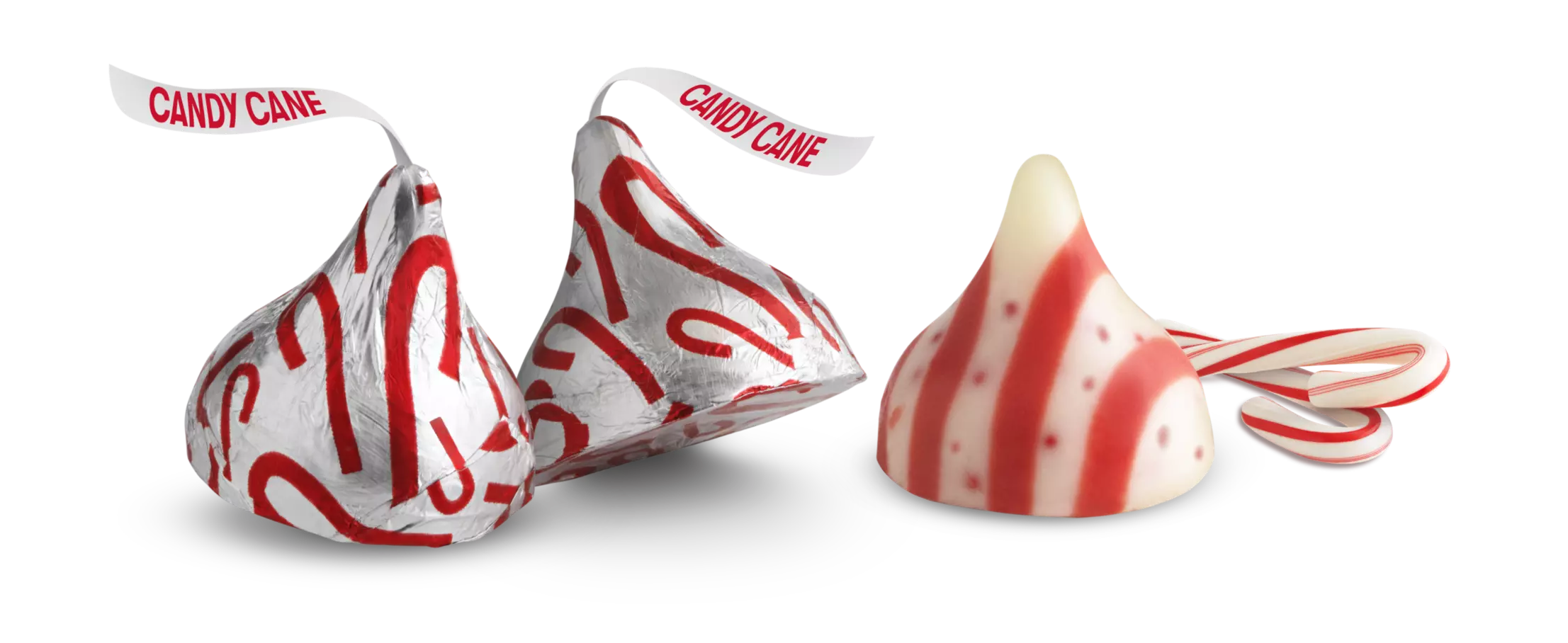 HERSHEY'S KISSES Candy Cane Flavored Mint Candy, 9 oz bag - Out of Package