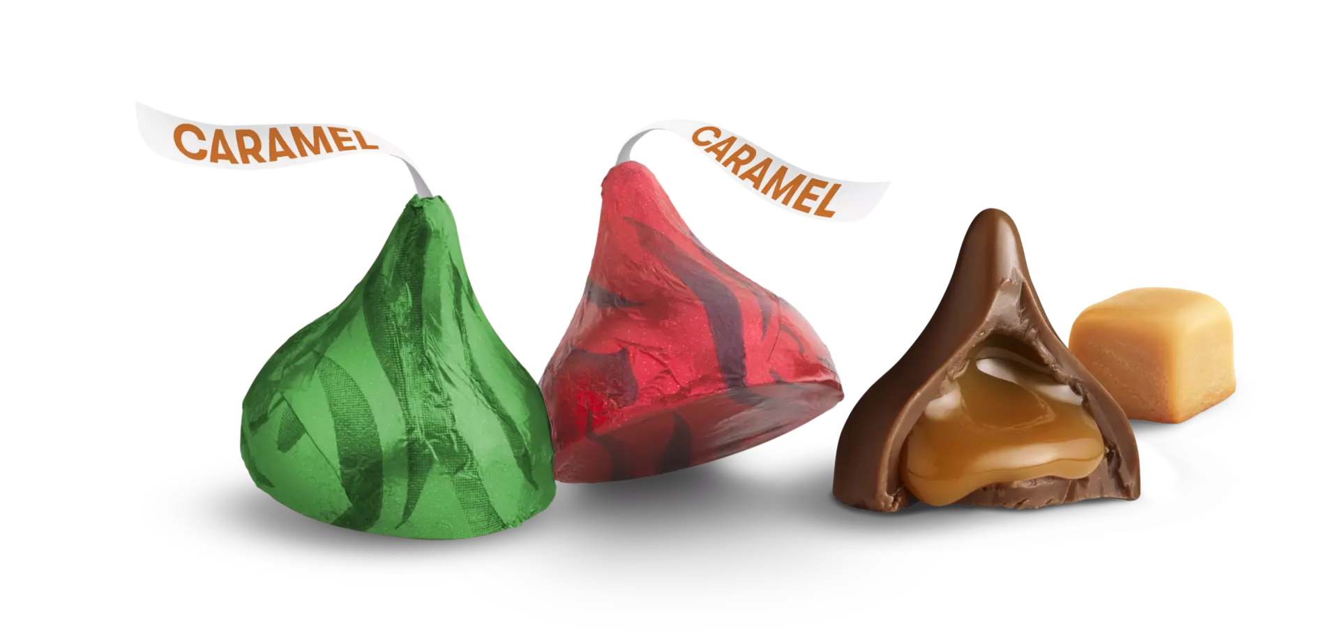 HERSHEY'S KISSES Holiday Caramel Candy, 9 oz bag - Out of Package