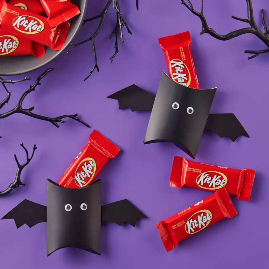 KIT KAT® Snack Size Candy Bars surrounded by bats