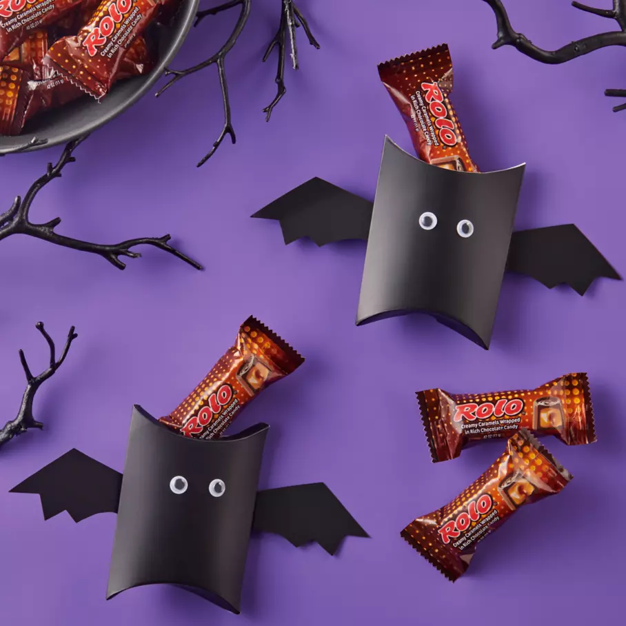 ROLO® Halloween Candy surrounded by bats