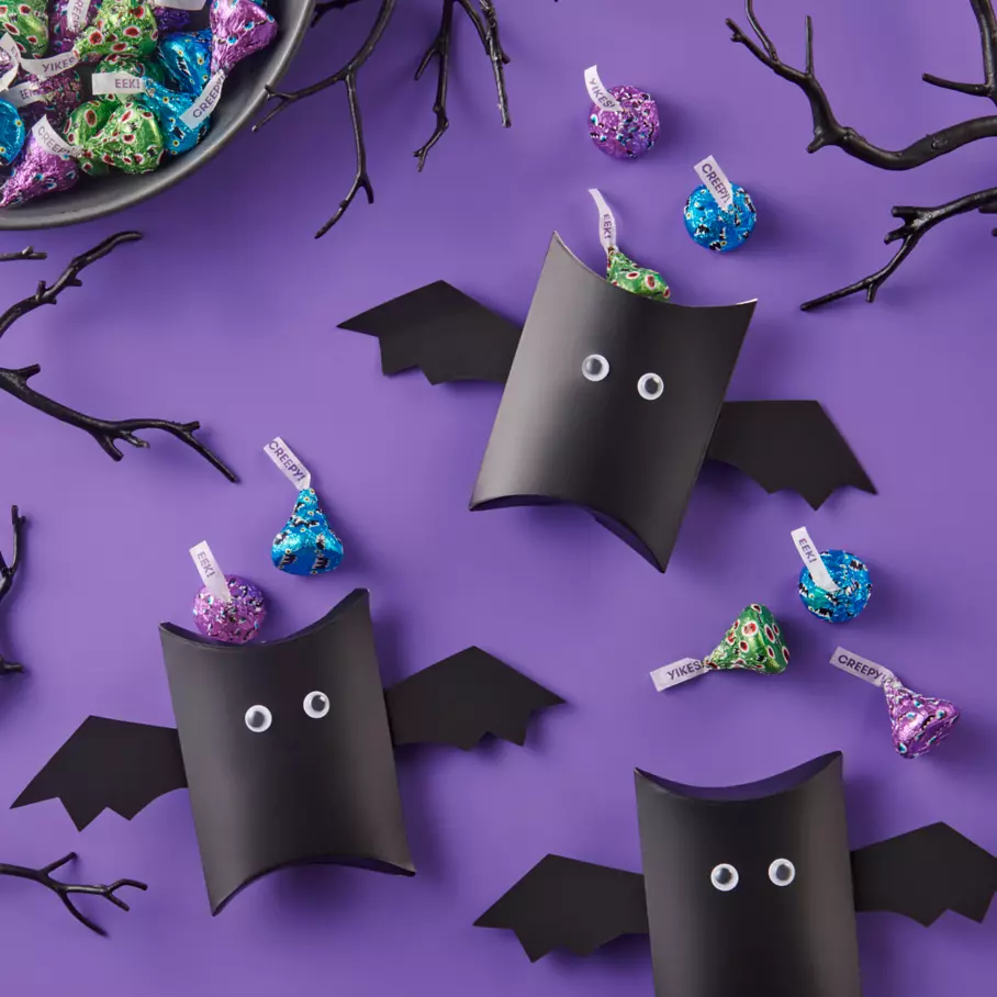 HERSHEY'S KISSES Monster Foils surrounded by bats