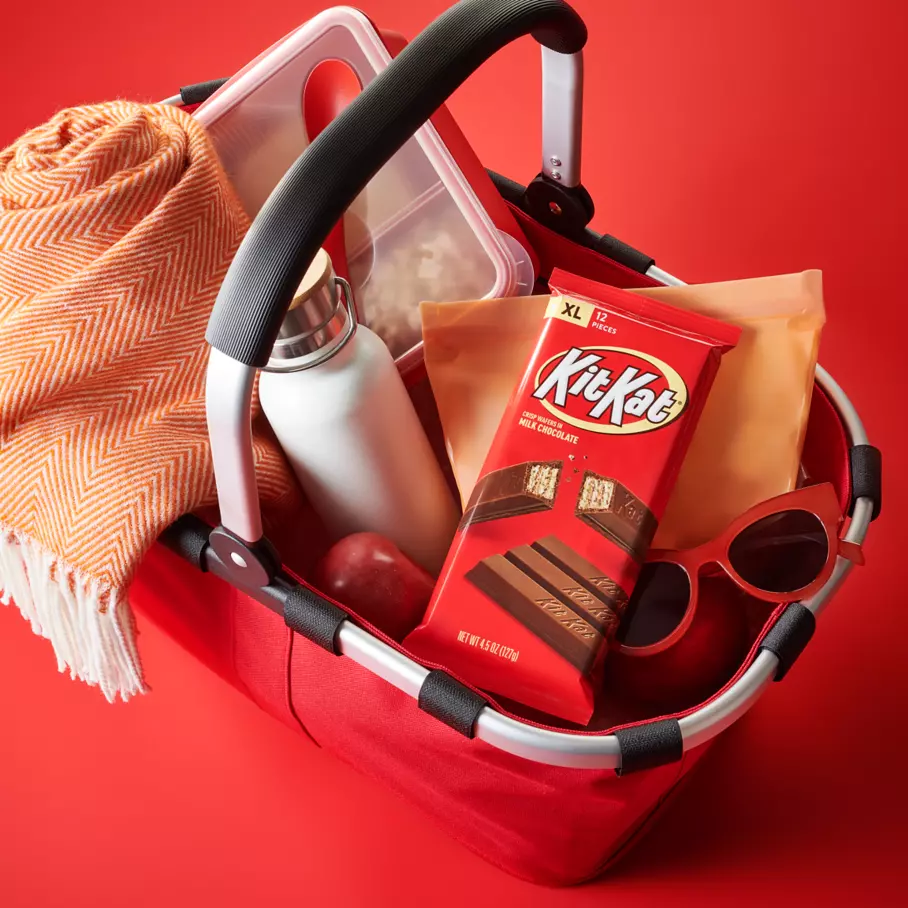 KIT KAT® Milk Chocolate XL Candy Bar inside picnic basket