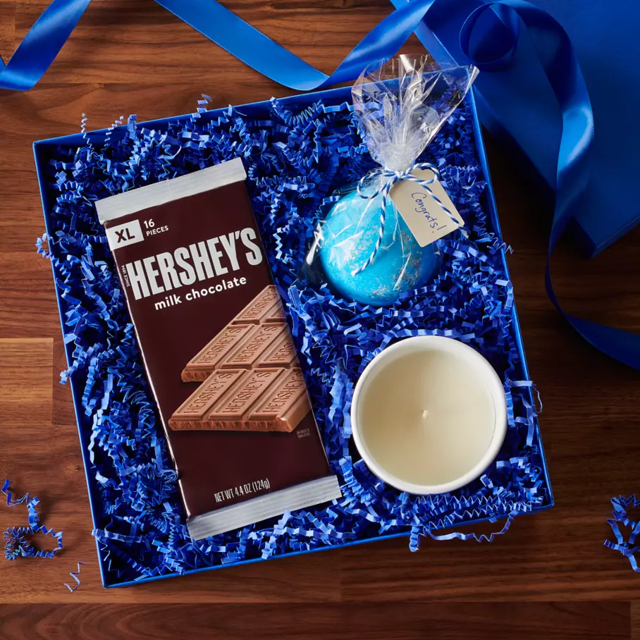 HERSHEY'S Milk Chocolate XL Candy Bar inside gift box