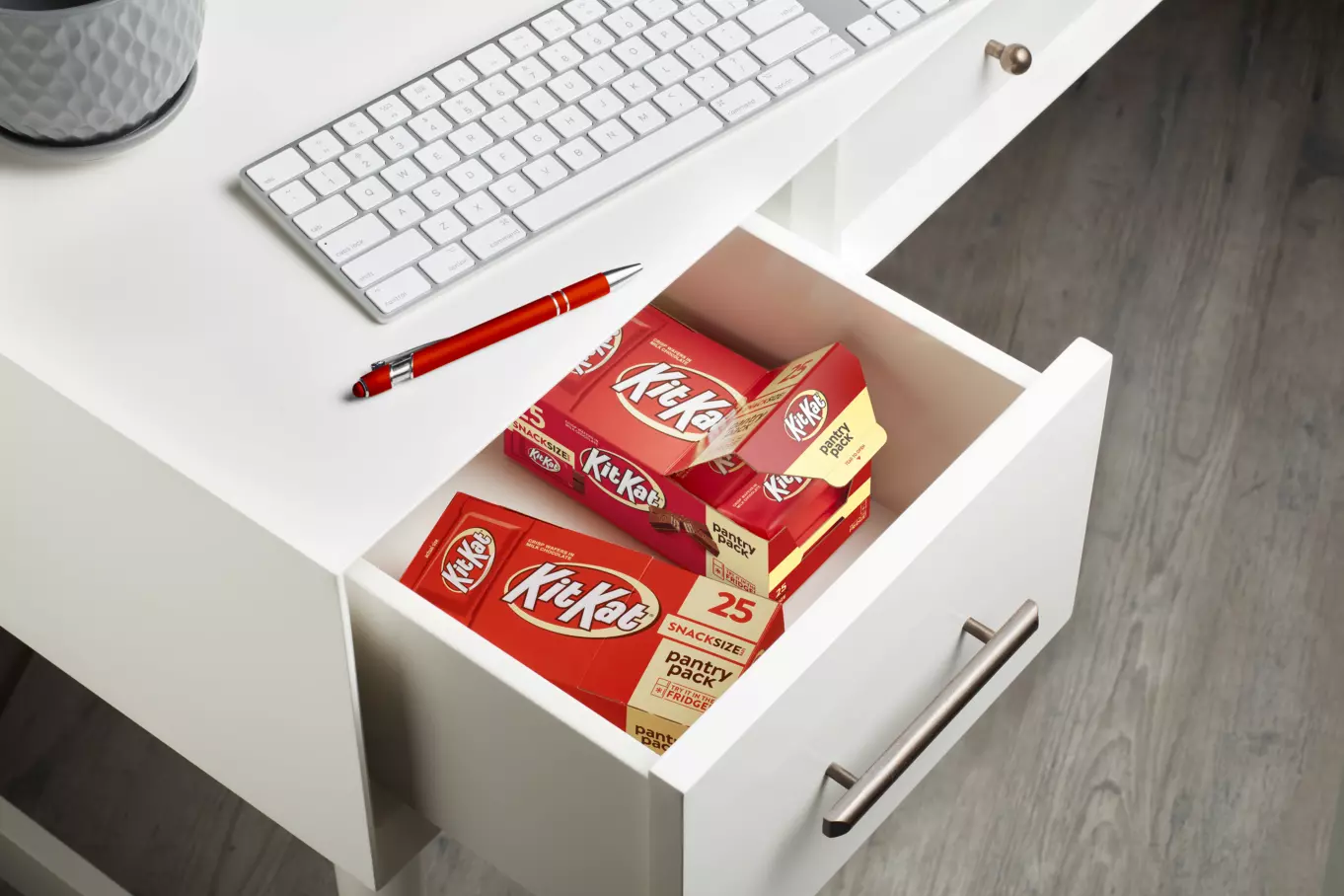 KIT KAT® Pantry Pack inside office desk drawer