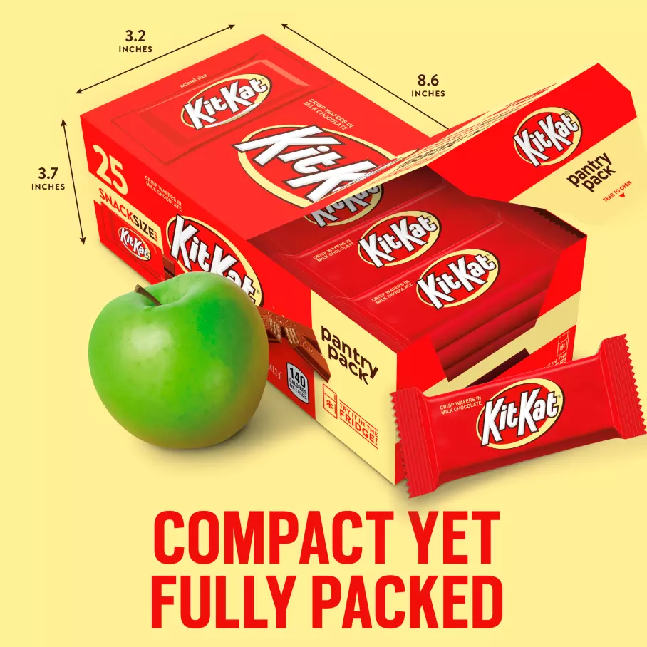 KIT KAT® Pantry Pack box dimensions visual