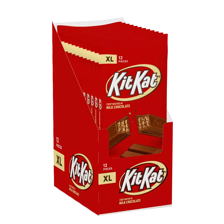 KIT KAT® Milk Chocolate XL Candy Bars, 4.5 oz, 12 pack - Side of Package