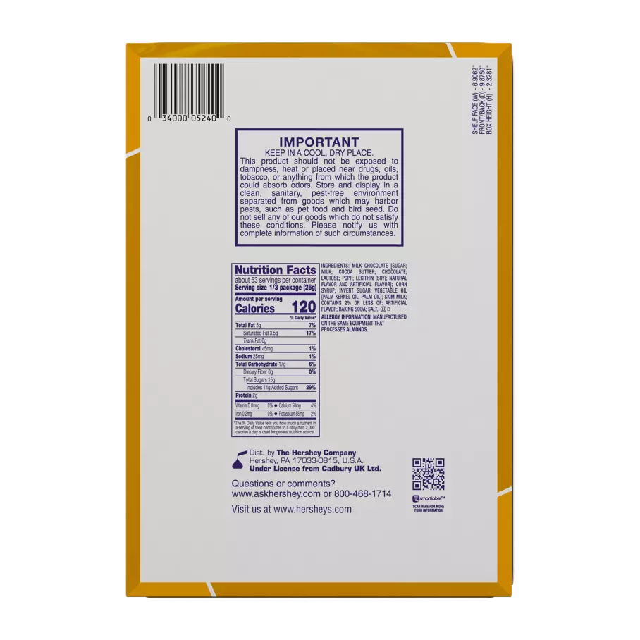 CADBURY CARAMELLO Milk Chocolate & Creamy Caramel King Size Candy Bars