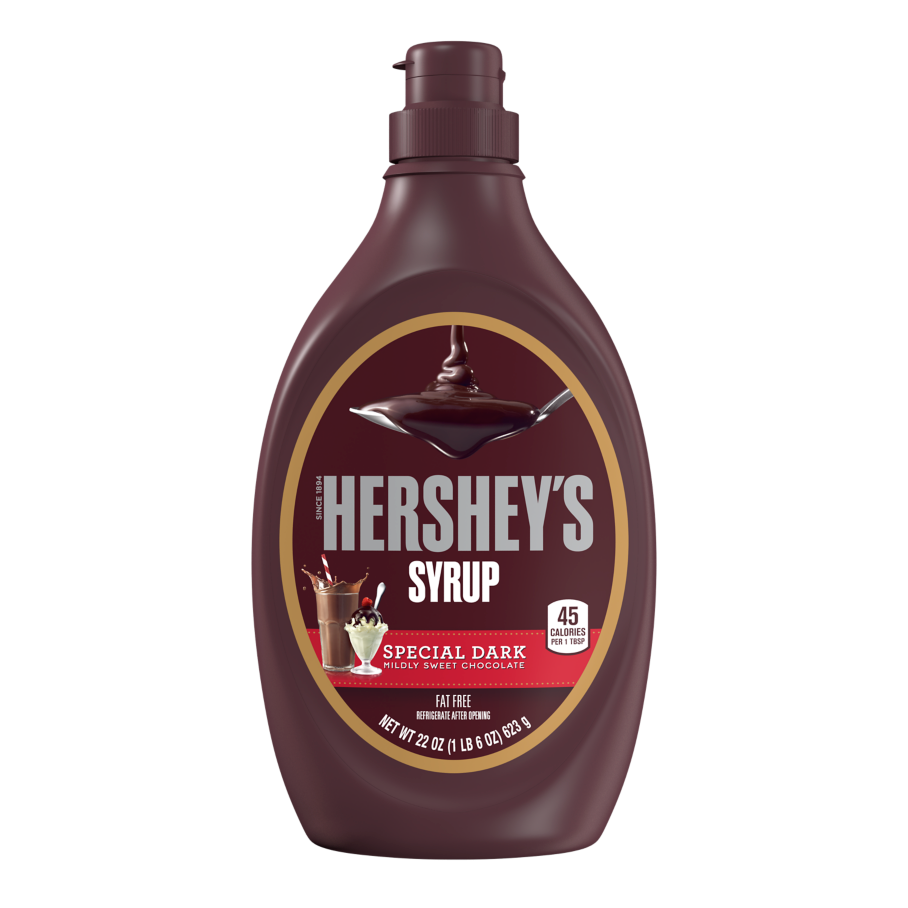 HERSHEY'S SPECIAL DARK Mildly Sweet Chocolate Syrup, 22 oz bottle - Front of Package