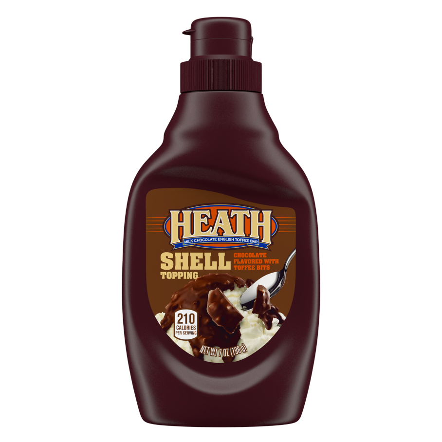 HEATH Milk Chocolate English Toffee Shell Topping, 7 oz bottle