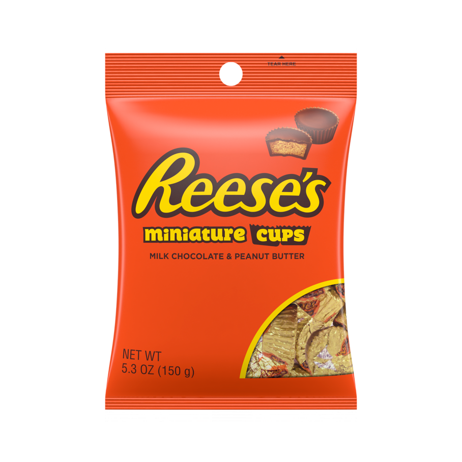 REESE'S Miniatures Milk Chocolate Peanut Butter Cups, 5.3 oz bag - Front of Package