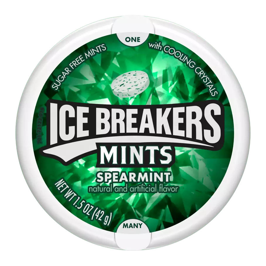 ICE BREAKERS Spearmint Sugar Free Mints, 1.5 oz puck