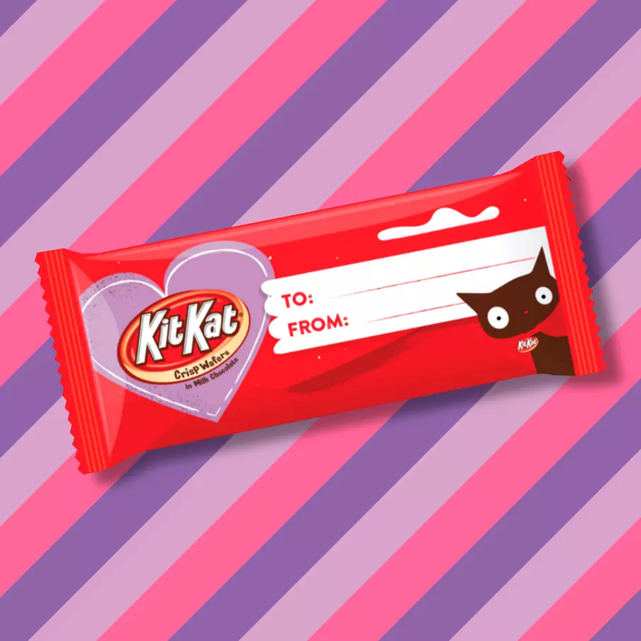 KIT KAT® Valentine Exchange Milk Chocolate Snack Size Candy Bars, 12.25 oz bag, 25 pieces - Out of Package