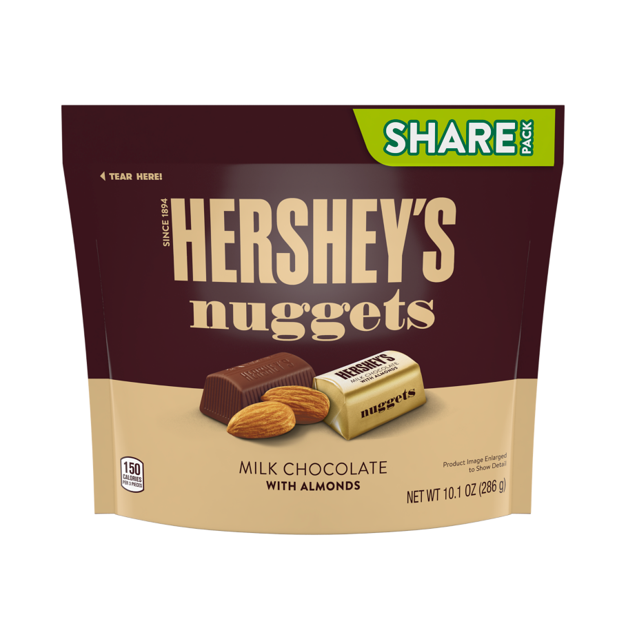 HERSHEY'S NUGGETS Milk Chocolate with Almonds Candy, 10.1 oz pack