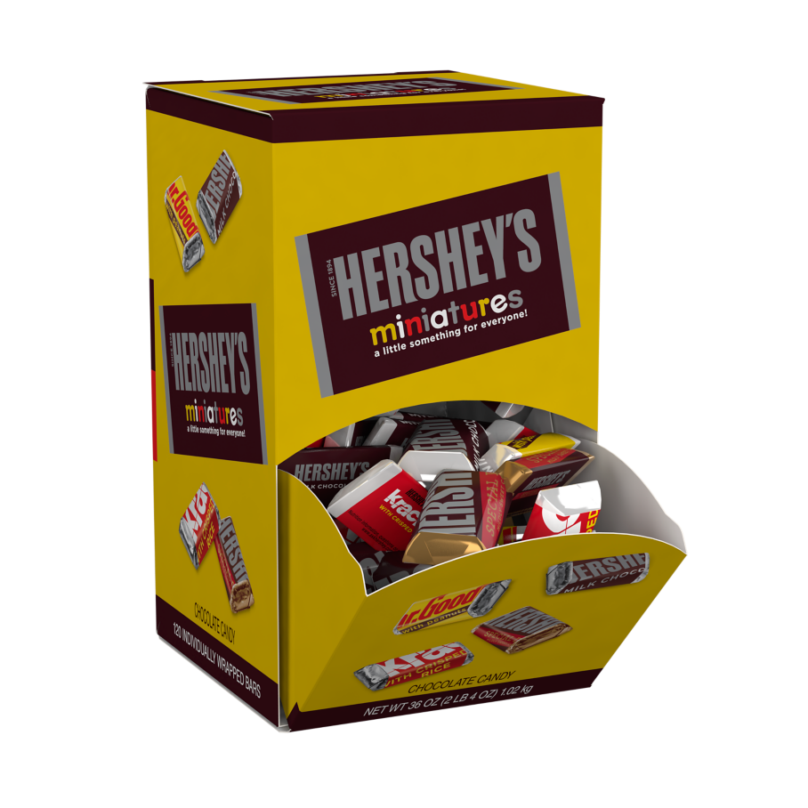 HERSHEY'S Chocolate Miniatures Candy, 36 oz box, 120 pieces - Front of Package
