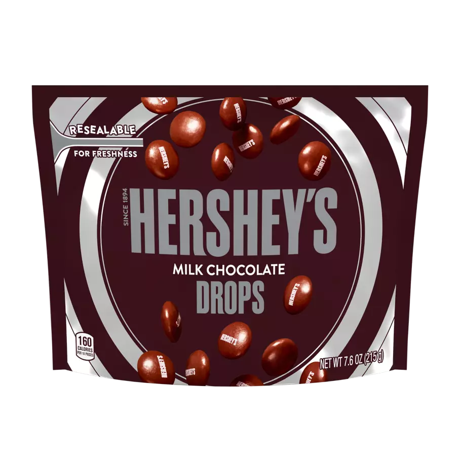 HERSHEY'S DROPS Milk Chocolate Candy, 7.6 oz bag - Front of Package